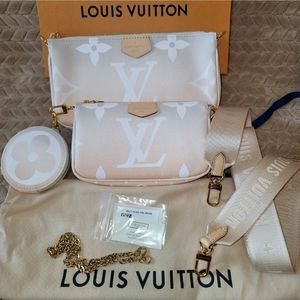 LOUIS VUITTON MULTI POCHETTE  BANDOULIERE JAQUARD BRUME COIN Purse By The Pool
